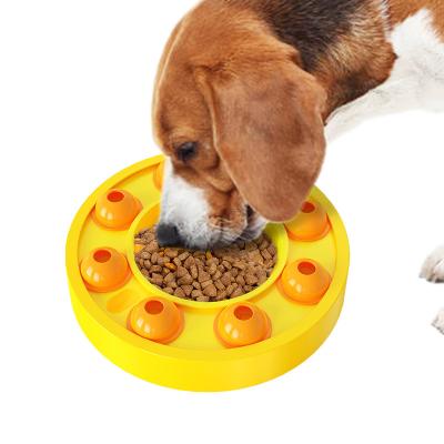 China 2022 New IQ Viable Dog Puzzle Toy Slow Feeder Round Interactive Treat Dog Food Game Slow Feeder Toy For Dogs for sale