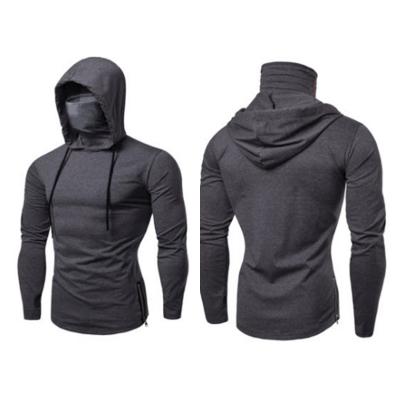 China Breathable Sports Advertising Gift Fitness Men's Long Sleeve Blend The Triblend Hooded Custom T-Shirt for sale