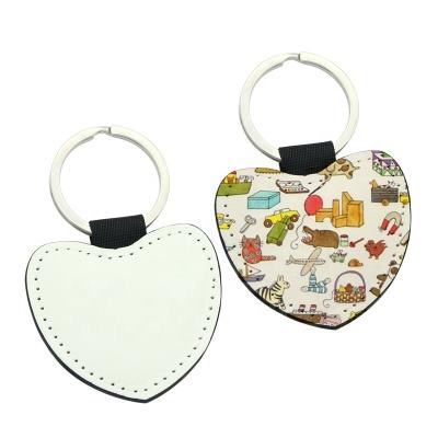 China Bulk Genuine Leather Blank Mirror Photo Keychain Heart Shape Printing Custom Personalize Car Sublimation Designer Faux Leather Key Chain for sale