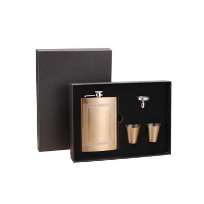 China Agriculture Custom Stainless Steel Box Promotional Hot Liquor 8 Ounce Gift Set Hip Flask And Mug for sale