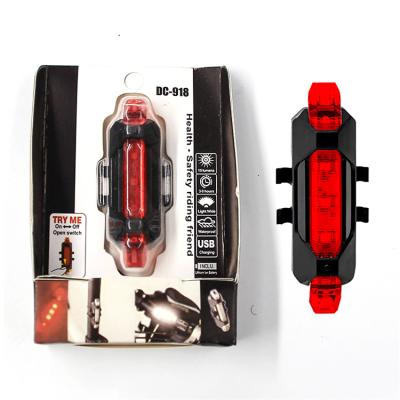 China Agriculture advertising gift custom logo led smart red tail bike light usb rechargeable for sale