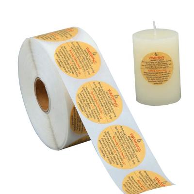 China Handmade Promotional Logo Gift Keepsake Candle Warning Stickers Set Foil Customized Printing Jars Label Wick Candle Warning Sticker for sale