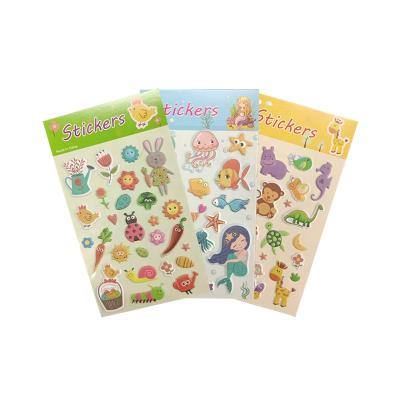 China Cartoon Sticker Collecting Scrapbook Cat Sheets Coloring Cartoon Set Kawaii Custom Puffy Notebook Reusable Kids Scrapbooking Cute Book Stickers for sale