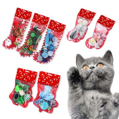 China Other Promotional Boots Form Bag Interactive Plush Toys Christmas Cat Gift Set for sale