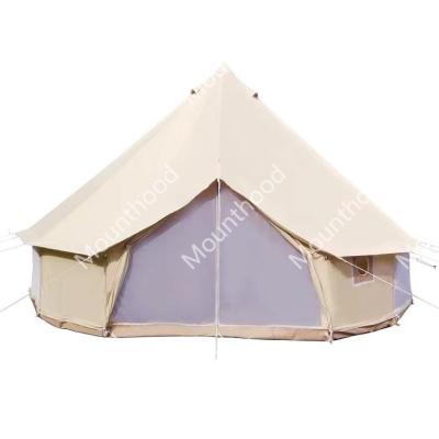 China Camouflage/Field Game 2021 Mounthood Cotton Canvas Teepee Yurt Glamping High Quality Waterproof Outdoor Camping Tent for sale