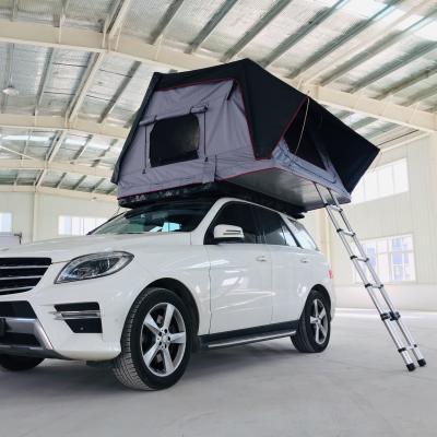 China Extended Type Mounthood One Bedroom 2 or 3 Person Camping Roof Top Car Tent Steel Pole Car Roof Tent for sale