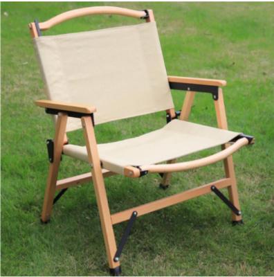 China Camping Recliner Chair 1 Solid Wood 600D Leisure Outdoor Canvas Outdoor Furniture Solid Wood Foldable Wood for sale