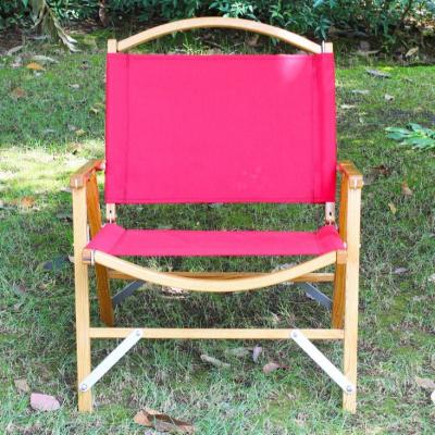 China Mounthood Recliner Wood Sling Solid Wood Foldable Wooden Camping Chair With Armrest for sale