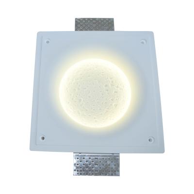 China Scandinavian KD11 Moon gypsum wall lamp embedded led living room bedroom gypsum lamp ceiling ceiling downlight for sale