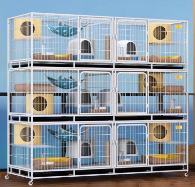 China Wholesale Breathable 3-Layers Cat Cages Indoor Detachable Metal Kitten Crate Large Exercise Place from Neworld ideal for 1-4 cat for sale