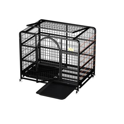 China Customized Services Breathable Large Square Foldable Single Tube Dogs Steel Cage for sale