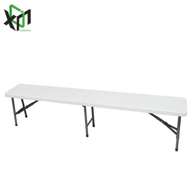 China 6ft Folding Table Blow Mold Conference Easy Carry Sellable Plastic Table For Camping And Outdoor Use White Folding Bench for sale