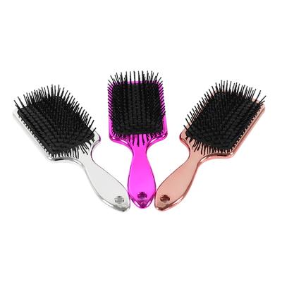 China Cover Air Cushion Shiny Luxury Style Customized Plated Waterproof Massage Paddle Brush for sale