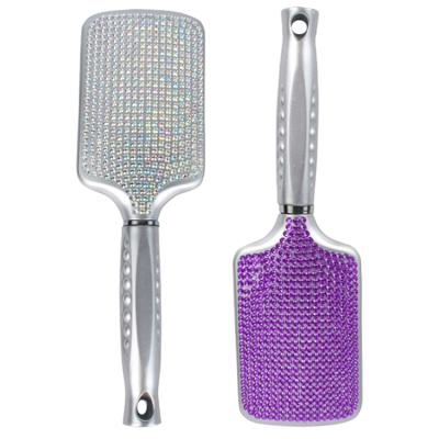 China New Customized Professional Wholesale Luxury Bling Hair Brush Waterproof Rhinestone Palette Style For Hair for sale