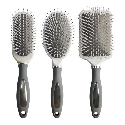 China Hot Selling Amazon Duct Private Label Oval Hair Brush LOGO Printing Soft Bristle Cushion Wet Detangling Plastic Hair Brush For All Hairs for sale