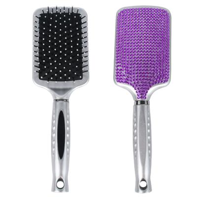 China wholesale waterproof custom logo plastic rhinestone glitter hair brush diamond air cushion palette hair brush crystal bling for sale