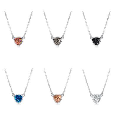 China Amazon Ebay Wholesale Romantic Women's Popular Crystal Cluster Colorful Resin Natural Stone Pendant Necklace for sale