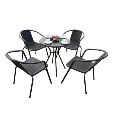 China Modern 6 Seaters Eco-freindly Garden Sets Rattan Dining Chairs And Table Set Restaurant High Quality Patio Bistros Hotel Outdoor Furniture for sale