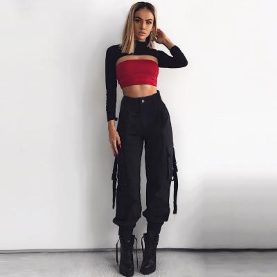 China Wholesale New Style Breathable High Waist Flame Buckle Casual Women's Overalls Harlan Cargo Pants Workout Pants for sale