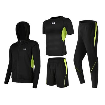 China Breathable Sportswear Men's Fitness Running Two Piece Set Morning Running Leisure Fashion Shorts Sleeved Pants Morning Running Two Piece Set for sale