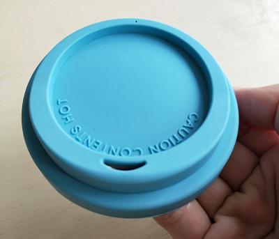 China New Design D65mm 100% Viable Reusable Food Grade Silicone Coffee Cup Lid With Moon Shape Mouth for sale