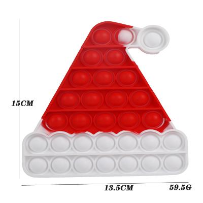 China 2021 New Amazon Eco-friendly Hot Selling Decompression New Products Funny Christmas Hat Toys Christmas Day Silicone Toys for sale