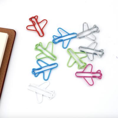 China Metal Airlines Craft Promotional Gifts Metal Airplane Shape Paper Clips Customize Flat Paper Clips for sale