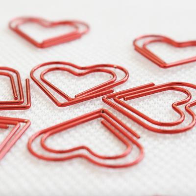 China Hot Sales Metal Heart Shaped Paper Clips, Metal Paper Clips, Cute Paper Clips for sale