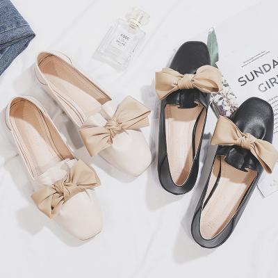 China Slip Toe Flats Women Boat Shoes Anti-slippery Bow Shoes Women Led Toe Flats On Ladies Loafers Women Shallow Flats for sale