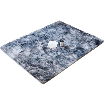 China Eco-friendly.anti-slip.fluffy Bola Nordic Japanese Boho Soft Tie Dye Gradient Villus Area Rug Kids Fluffy Soft Play Mat for sale