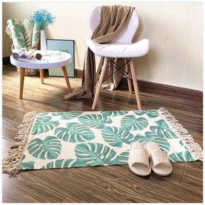 China Multiple Uses Tassel Bohemian Mat Rug Woven Mat Bathroom Floor Living Room Church Upholster Print Mat Bedroom Decor Area Rug for sale