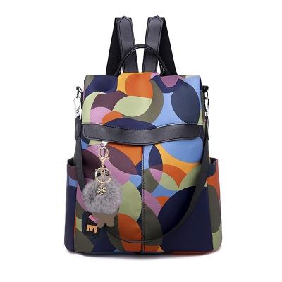 China Scratch-Resistant Factory Fashion Custom Backpack Purse For Women Waterproof Anti-theft Rucksack Handbag Travel Bag With Flower Printed for sale