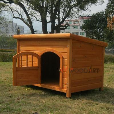 China SUNNYZOO Size Quality Viable Large Dog Cage Wooden Outdoor Waterproof Pet House With Wire Door for sale