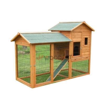 China Viable wooden hutch with large run for at least 5 rabbits metal hutch for sale