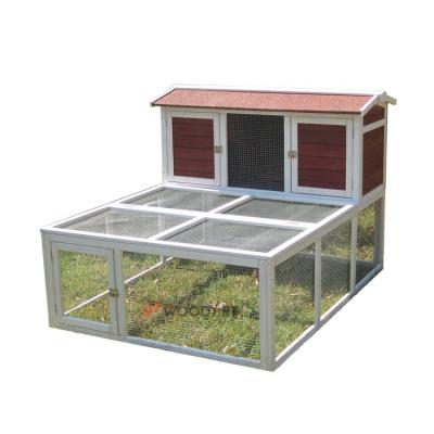 China Double Viable Wooden Rabbit Hutch Playpen Guinea Pig House Rabbit Cage With Run for sale