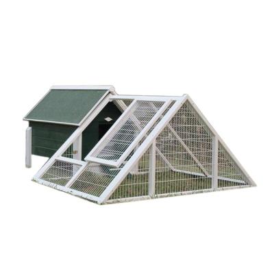 China Large Breathable Outdoor Wooden Triangle Chicken Cage With Run for sale