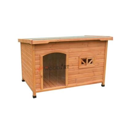 China Sustainable Classic Design Flat Roof Wooden Doghouse for sale