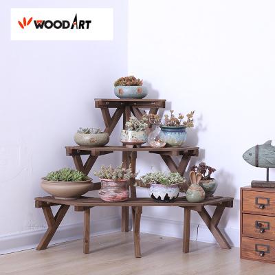 China Wholesale 3 Tier CLASSIC Flower Plant Wooden Ladder Rack For Sale for sale