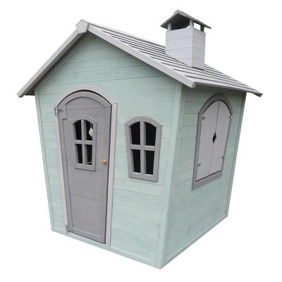 China Easily Assembled Factory Outdoor Wooden Kids Playhouse With Chimney Design for sale