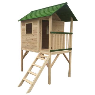 China Easily Assembled Wooden Playhouse Kids Cubby Room With Stairs For Kids for sale