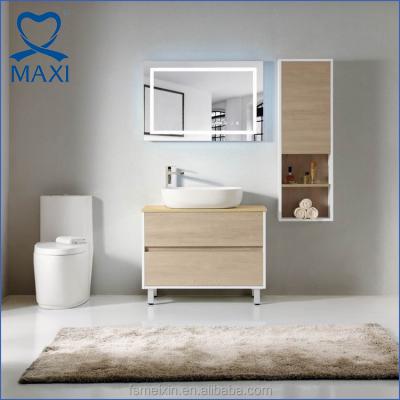 China MAXIS High Quality Illuminated Bathroom Mirror Cabinet Furniture, Lead Glass Makeup Mirror With Led Light for sale