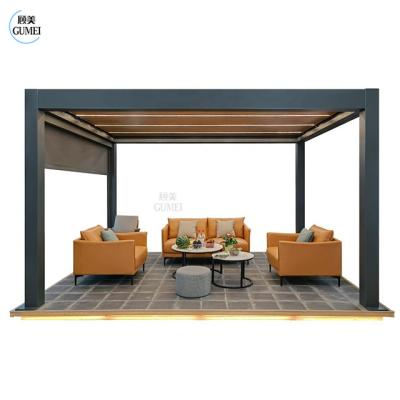 中国 Outdoor Waterproof Arches Arbours Pergola Garden Electric Opening Louver Roof Aluminum Pergola 販売のため