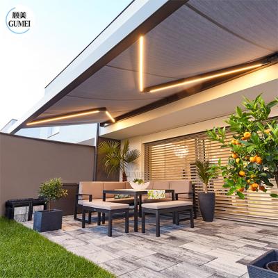 China Heavy Duty Outdoor Sunshade Awning Maximum Projection 4m Retractable Arm Awning for sale