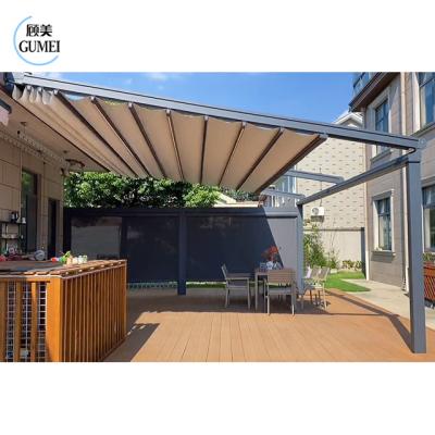 China Backyard Modern Waterproof Retractable Awning Electric Awnings Outdoor Roof for sale