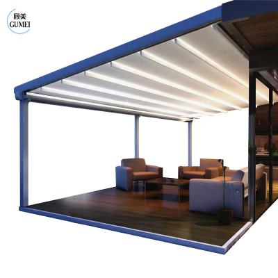 China Widely Used Aluminium Deck Folding Awning Terrace Roof Pergola Retractable Awings for sale