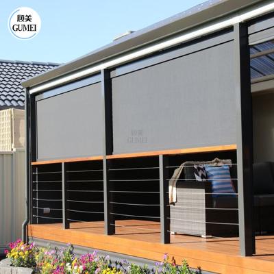 China Easily Assembled Aluminium Roller Shades Outdoor Rainproof Motorized Zipped Screens for sale