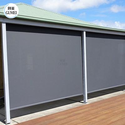 China Durable Balcony Zip Track Shutter Garden Shades Roller Blinds Fabric Screen for sale