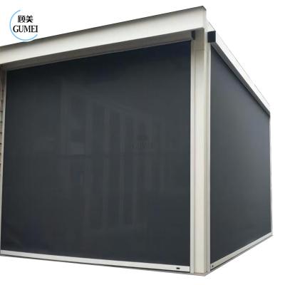 China High Quality Sun Shading Waterproof Screens Outdoor Motorized Zipped Blinds Roller Curtain for sale