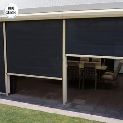 China Easily Assembled Aluminum Roller Blinds Electric Sun Shading Zipped Screen Roller External Blinds Shutter Shades for sale