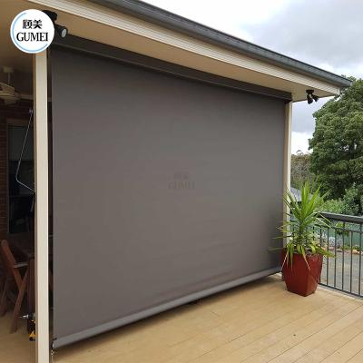 China Motorized Blinds Aluminum Roller Blinds Outdoor Zipped Screen Roller Side Shutter Shades for sale